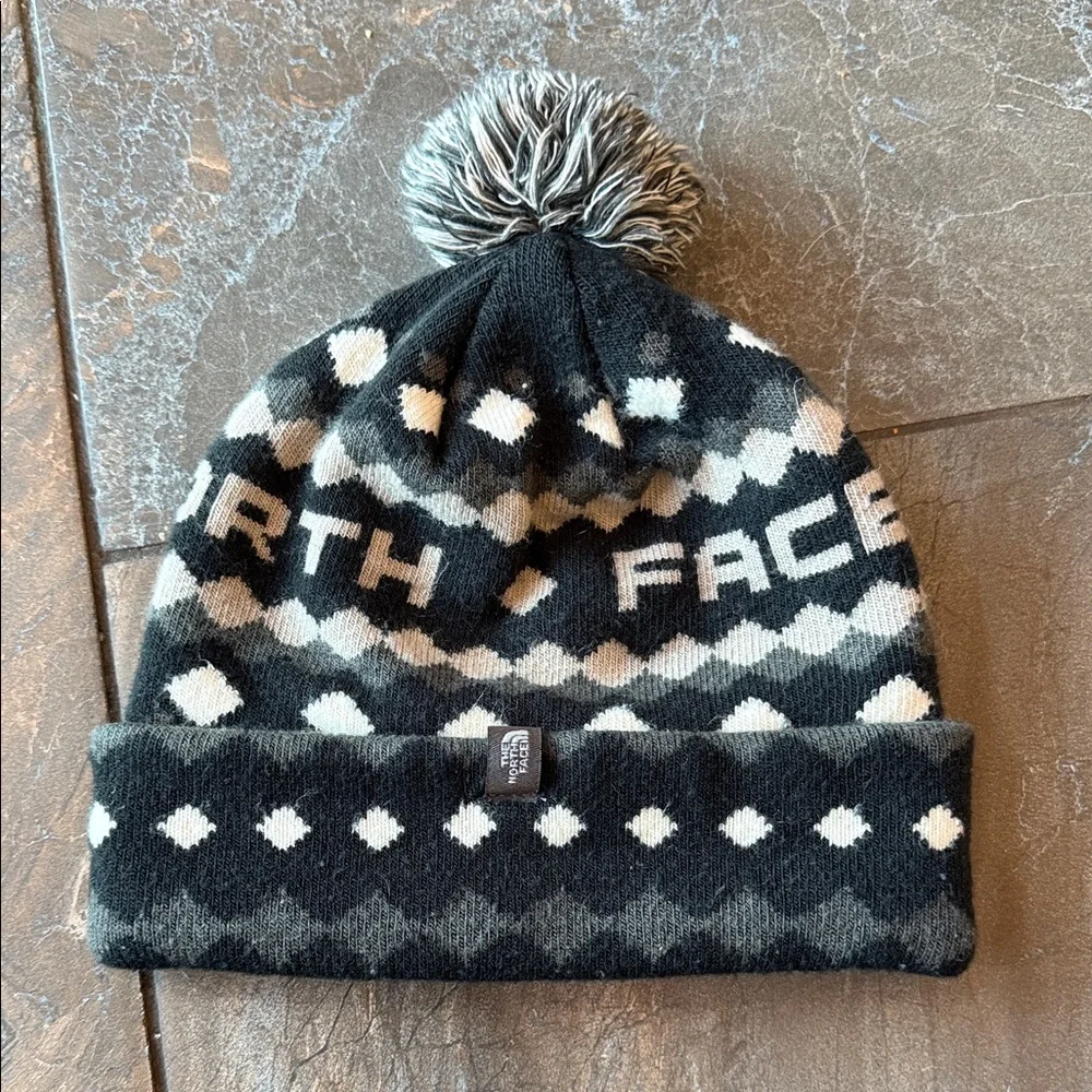 The North Face Kids' Monochrome Pom Beanie Hat